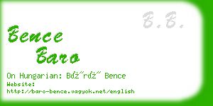 bence baro business card